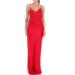 Rumored Low Tide Red Satin Maxi Slip Dress S NWT Backless Strappy Summer Gown